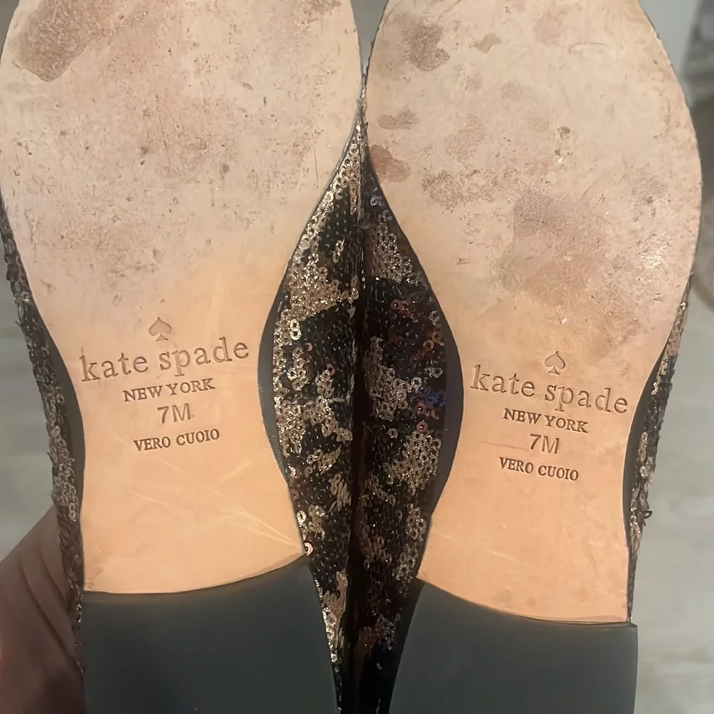 KATE SPADE NEW YORK Animal Print Sequin Embellishments Loafers